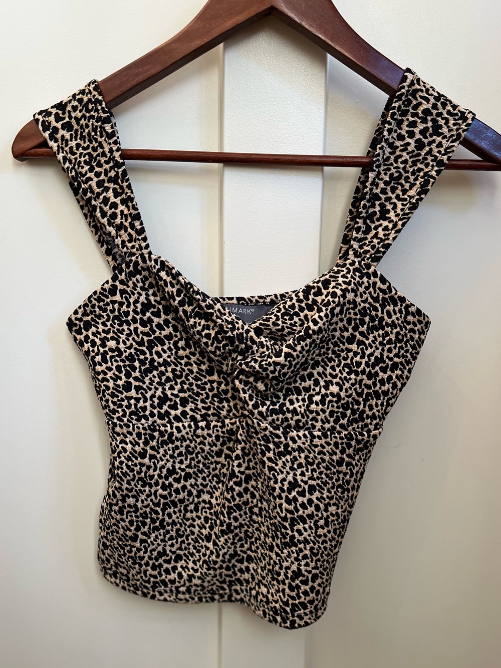 Primark Leopard Print Twisted Front Tank Top Crop Cami Size S